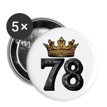 78 Number Krone - Buttons large 2.2''/56 mm (5-pack) - white - Front