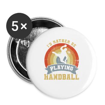 Handball Saying Retro Look - Buttons large 2.2''/56 mm (5-pack) - white - Front