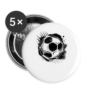Football - Lot de 5 grands badges (56 mm) - blanc - Devant