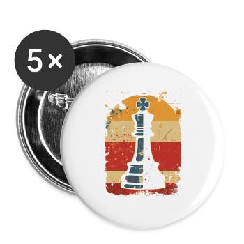 Schachfigur Steamwave - Buttons groß 56 mm (5er Pack) - Weiß - Vorne