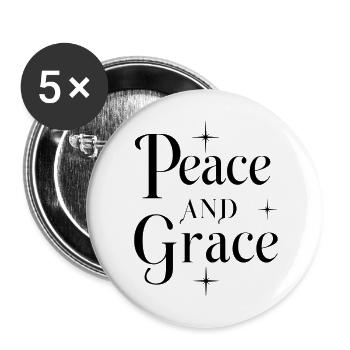 Paix et grâce - Lot de 5 grands badges (56 mm) - blanc - Devant