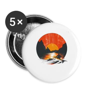 Rudern Grafik - Buttons groß 56 mm (5er Pack) - Weiß - Vorne