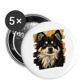 Laponie finlandaise - Lot de 5 grands badges (56 mm) - blanc - Devant