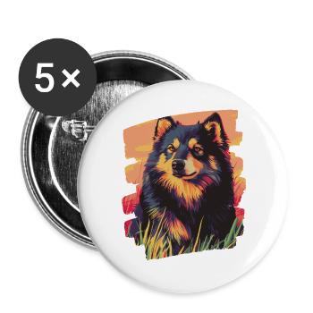 Laponie finlandaise - Lot de 5 grands badges (56 mm) - blanc - Devant