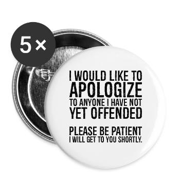 I would like to apologize to anyone I have not yet - Buttons large 2.2''/56 mm (5-pack) - white - Front