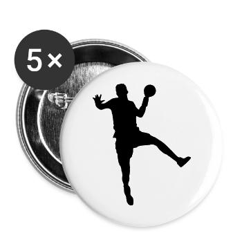 handball - Lot de 5 grands badges (56 mm) - blanc - Devant