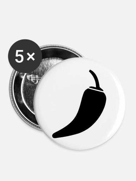 Chili - Buttons groß 56 mm (5er Pack) - Weiß