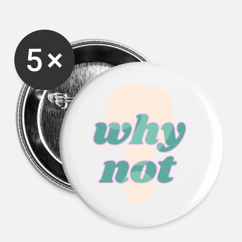 Why Not Statement Design - Buttons groß 56 mm (5er Pack) - Weiß