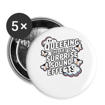 Überraschungs-Soundeffekt-Wolkenkunst - Buttons groß 56 mm (5er Pack) - Weiß - Vorne