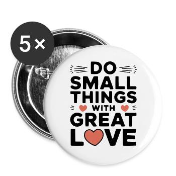 Mitternachtsherzen, die in Schwarz schweben - Buttons groß 56 mm (5er Pack) - Weiß - Vorne