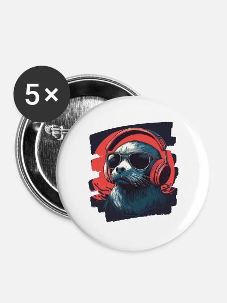 Robbe - Buttons groß 56 mm (5er Pack) - Weiß