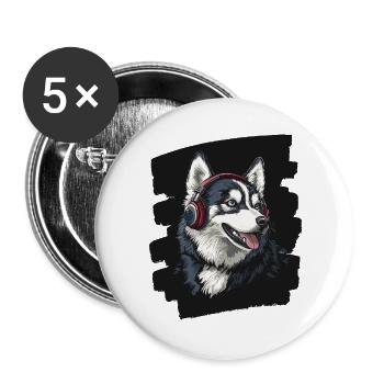 Rauque - Lot de 5 grands badges (56 mm) - blanc - Devant