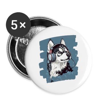 Rauque - Lot de 5 grands badges (56 mm) - blanc - Devant