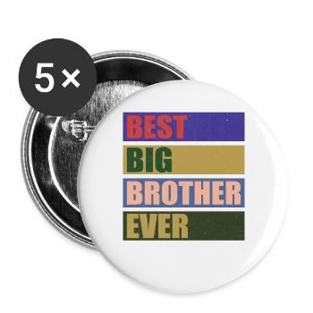 The Best Big Brother Ever! Best Big Brother Ever - Buttons large 2.2''/56 mm (5-pack) - white - Front