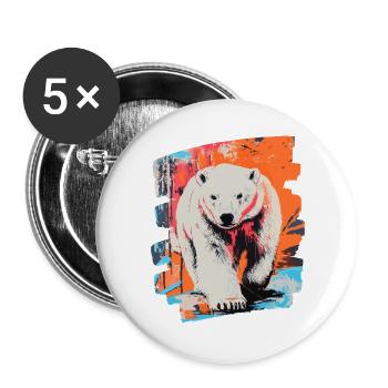 Pulvérisateur Polar Bear Graffiti - Lot de 5 grands badges (56 mm) - blanc - Devant