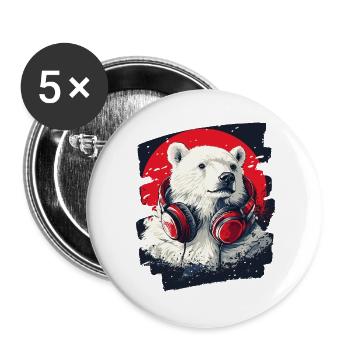 Polar bear - Buttons large 2.2''/56 mm (5-pack) - white - Front