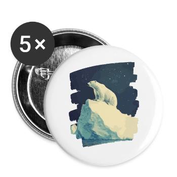 Polar bear - Buttons large 2.2''/56 mm (5-pack) - white - Front
