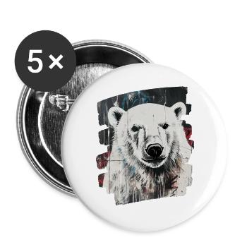 Polar bear - Buttons large 2.2''/56 mm (5-pack) - white - Front