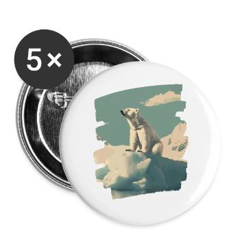 Polar bear - Buttons large 2.2''/56 mm (5-pack) - white - Front