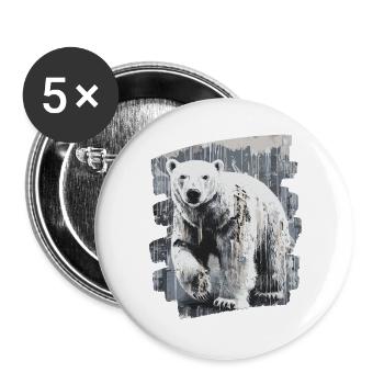 Pulvérisateur Polar Bear Graffiti - Lot de 5 grands badges (56 mm) - blanc - Devant