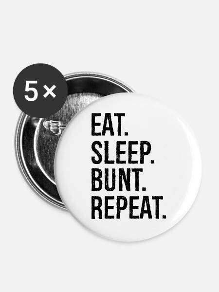 eat sleep bunt repeat - Buttons groß 56 mm (5er Pack) - Weiß