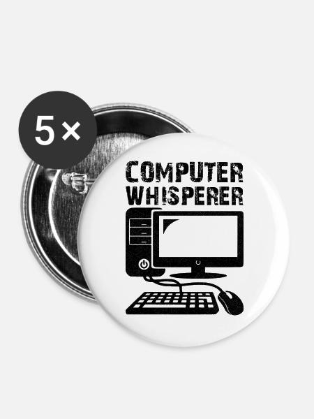 computer whisperer - Buttons groß 56 mm (5er Pack) - Weiß