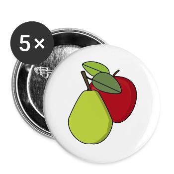 Fruit, Fruits, Apple, Pear - Buttons large 2.2''/56 mm (5-pack) - white - Front