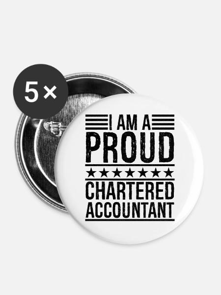 I am a proud chartered accountant - Buttons groß 56 mm (5er Pack) - Weiß