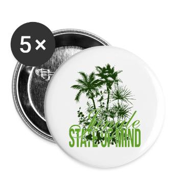 Jungle State of Mind – Palmen Design - Lot de 5 grands badges (56 mm) - blanc - Devant