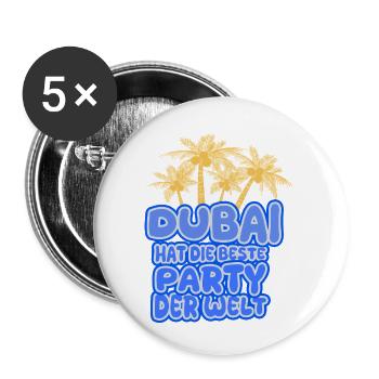 Urlaub Dubai - Buttons groß 56 mm (5er Pack) - Weiß - Vorne