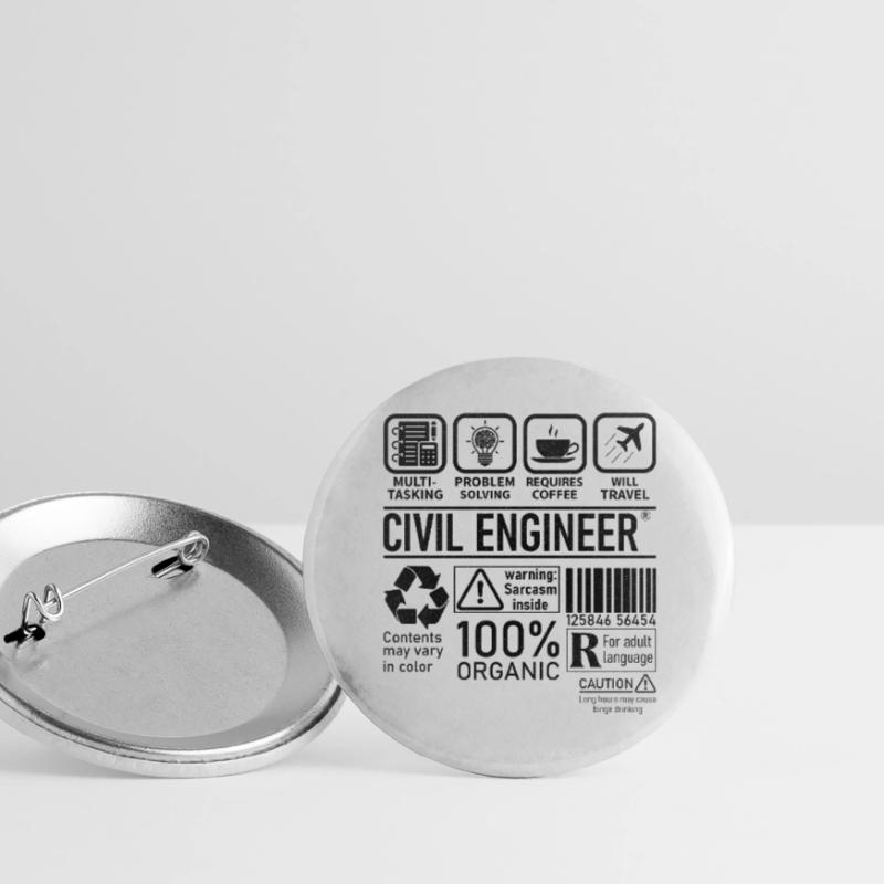 Civil Engineer multi tasking problem solving Buttons large 2.2''/56 mm (5-pack)