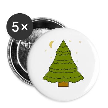 Conifer, Forest, Tree, Fir, Fir, Nature, Moon - Buttons large 2.2''/56 mm (5-pack) - white - Front