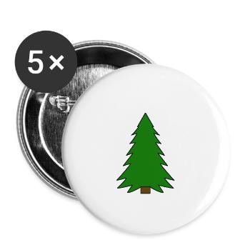 Baum Tanne Natur Wald Nadelbaum Fichte Fichten - Buttons groß 56 mm (5er Pack) - Weiß - Vorne