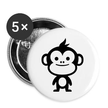 Simple Monkey - Buttons large 2.2''/56 mm (5-pack) - white - Front