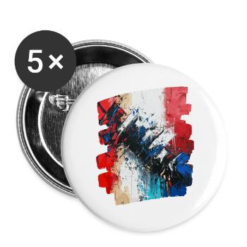 France Flag French - Buttons large 2.2''/56 mm (5-pack) - white - Front