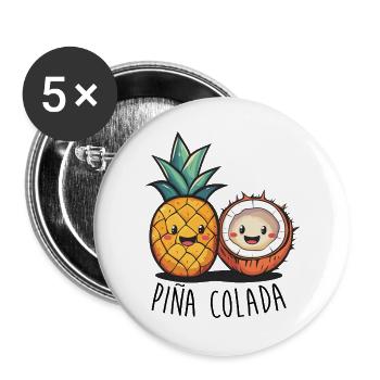 Amis de Pina Colada - Lot de 5 grands badges (56 mm) - blanc - Devant