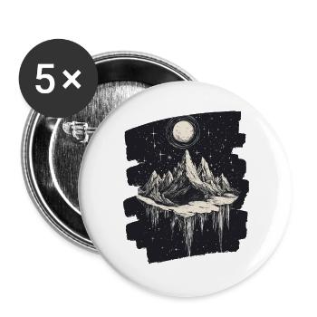 Berge - Buttons groß 56 mm (5er Pack) - Weiß - Vorne