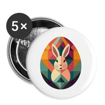 Osterei Design No.13 - Buttons groß 56 mm (5er Pack) - Weiß - Vorne