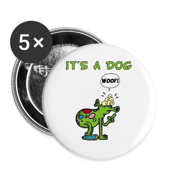C'est un chien - Lot de 5 grands badges (56 mm) - blanc - Devant