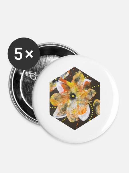 Erdige Outfits - Buttons groß 56 mm (5er Pack) - Weiß