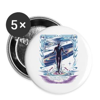 Kosmisches Selbst | Zitat von Alan Watts Universe - Buttons groß 56 mm (5er Pack) - Weiß - Vorne