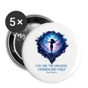 Mystische Frau | Alan Watts Zitat Design - Buttons groß 56 mm (5er Pack) - Weiß - Vorne