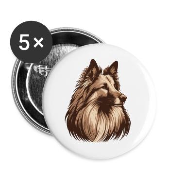 Groenendael - Lot de 5 grands badges (56 mm) - blanc - Devant