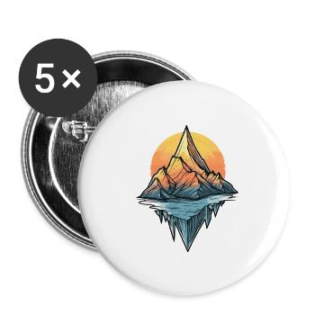 Berge - Buttons groß 56 mm (5er Pack) - Weiß - Vorne