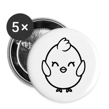 Küken - Buttons groß 56 mm (5er Pack) - Weiß - Vorne