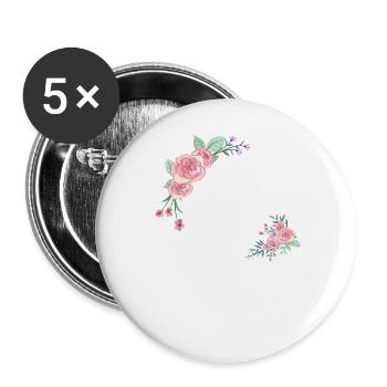 Letter l flowers - Buttons large 2.2''/56 mm (5-pack) - white - Front