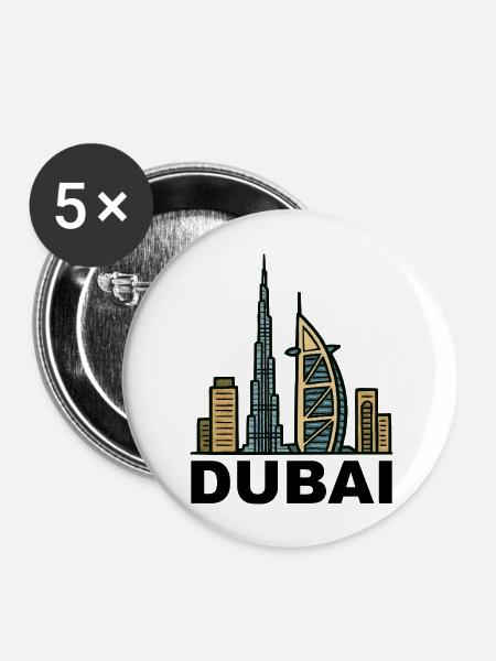 dubai skyline - Buttons groß 56 mm (5er Pack) - Weiß
