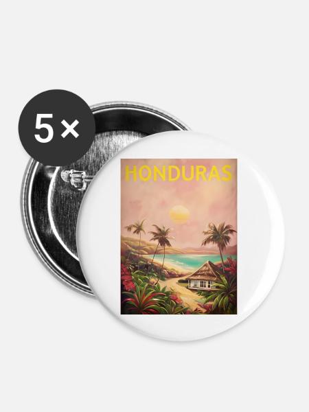 Honduras Stolz Herkunft Geschenk - Buttons groß 56 mm (5er Pack) - Weiß