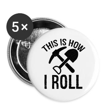 c’est comme ça que je roule Archéologue - Lot de 5 grands badges (56 mm) - blanc - Devant