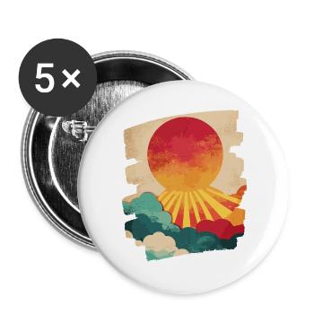 Summer Palm Tree Sunset - Buttons large 2.2''/56 mm (5-pack) - white - Front